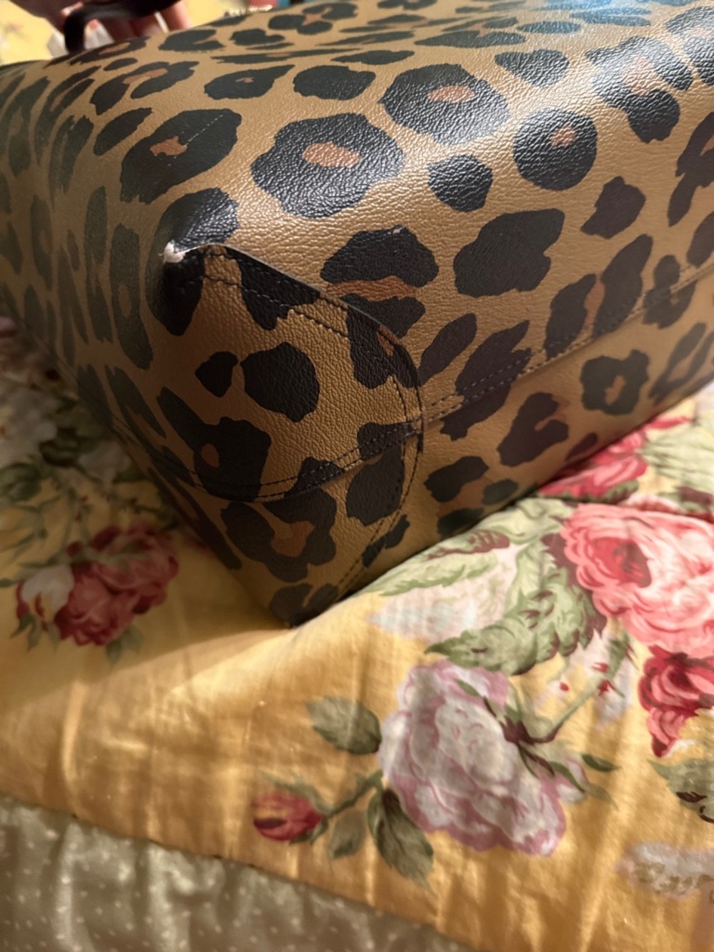 Coach Leopard-Print Tote in Brown and Black - Picture 3 of 6